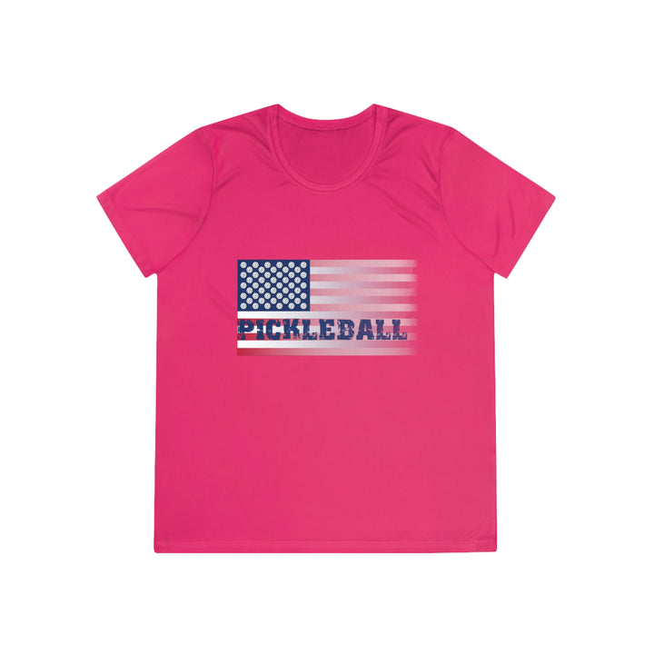 Pickleball Flag (Faded) Women's Moisture-Wicking T-Shirt - Great Pickleball Stuff