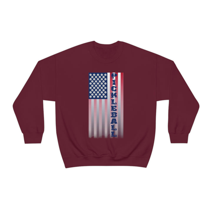 Pickleball Flag Vertical-2 (Faded) Unisex Crewneck Sweatshirt - Great Pickleball Stuff