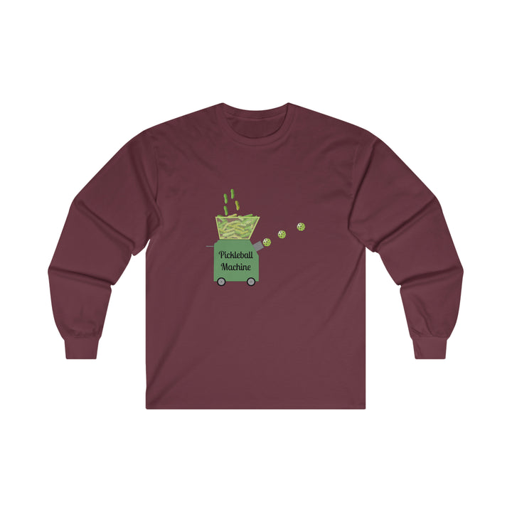 The Pickleball Machine Ultra Cotton Long Sleeve Tee - Great Pickleball Stuff