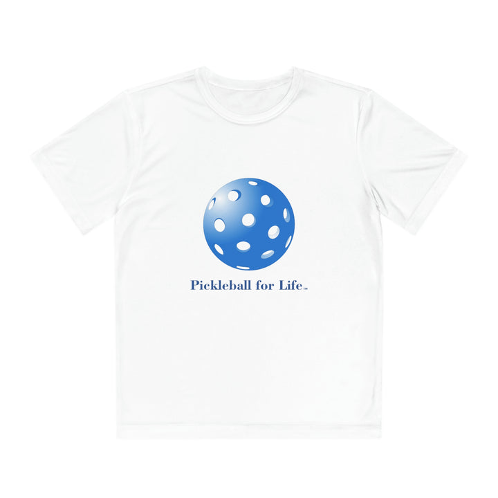 Pickleball for Life-Blue Youth Moisture-Wicking T-Shirt - Great Pickleball Stuff