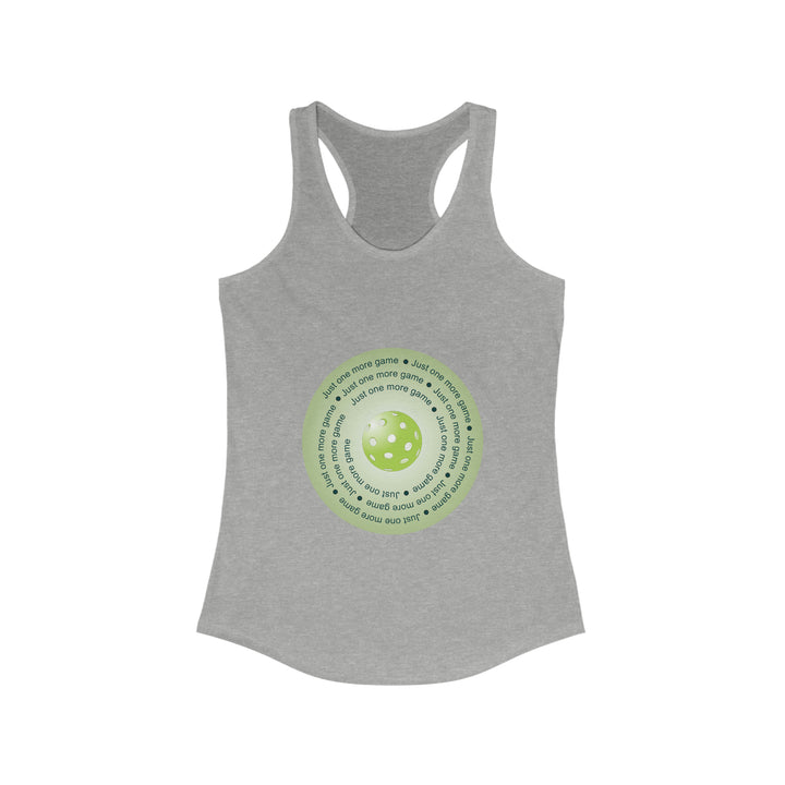 Just One More Game-Green Women's Racerback Tank - Great Pickleball Stuff