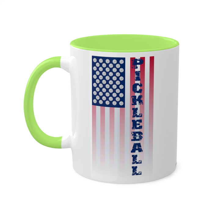 Pickleball Flag Vertical-2 (Faded) Coffee Mug - Great Pickleball Stuff