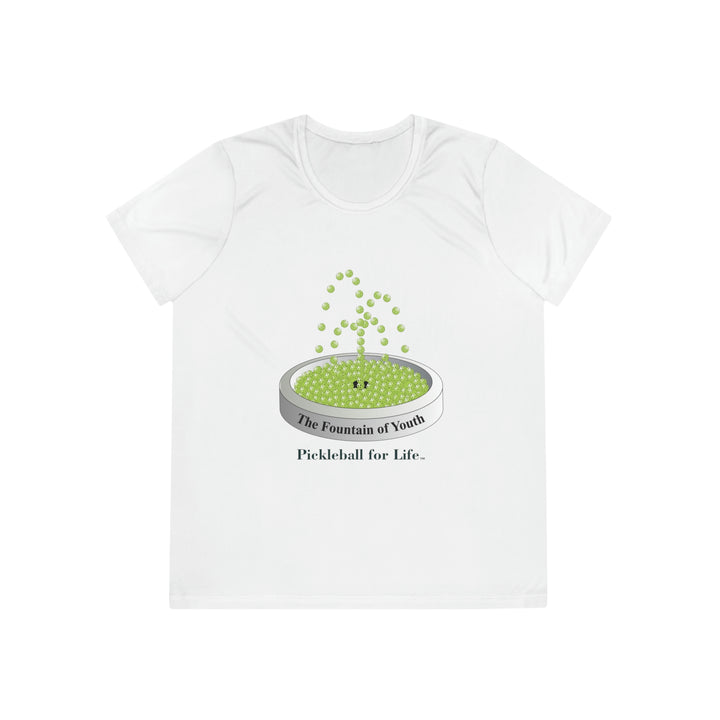 The Pickleball Fountain-Green Women's Moisture-Wicking T-Shirt - Great Pickleball Stuff