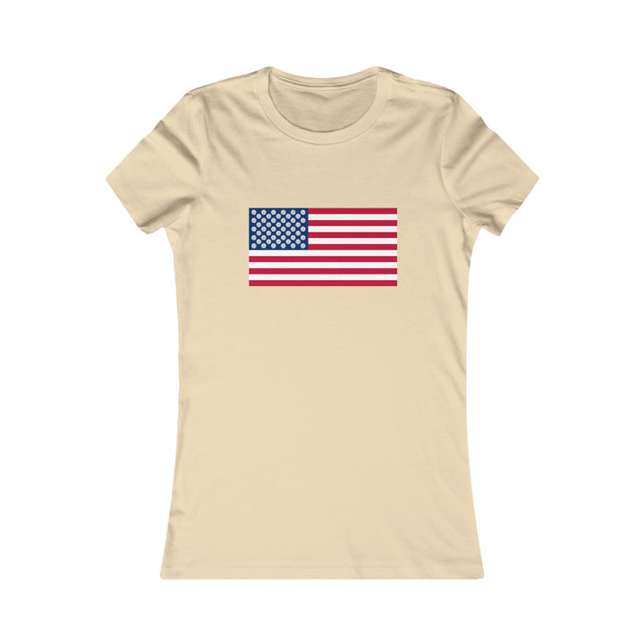 Pickleball Stars Flag Women's Slim-Fit Premium Cotton T-Shirt - Great Pickleball Stuff