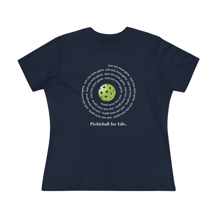 Just One More Game-Spiral Women's Relaxed-Fit T-shirt - Great Pickleball Stuff