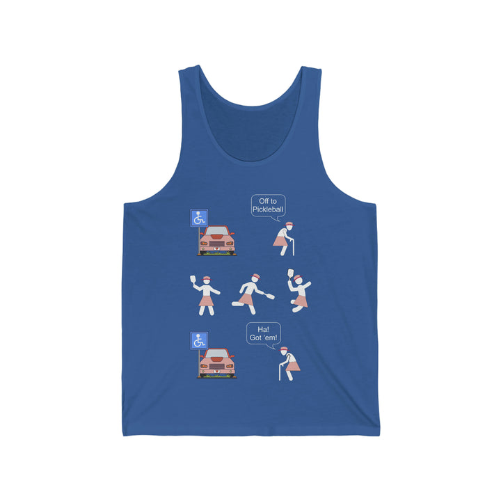 Got'em! (Old Woman) Unisex Cotton Tank - Great Pickleball Stuff