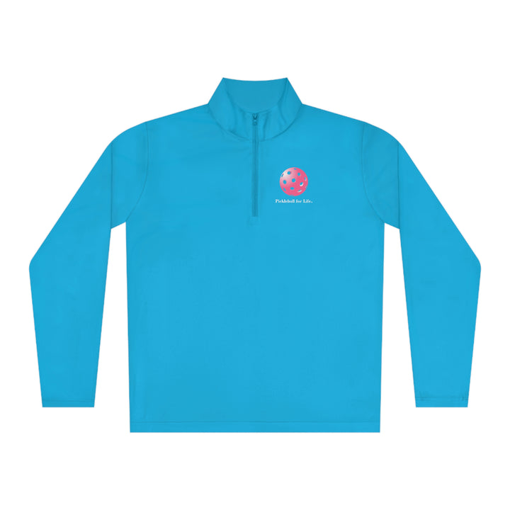 Pickleball for Life-Pink Unisex Moisture-Wicking Quarter-Zip Pullover - Great Pickleball Stuff