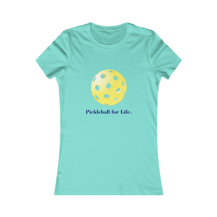 Pickleball for Life-Yellow Women's Slim-Fit Premium Cotton T-Shirt - Great Pickleball Stuff