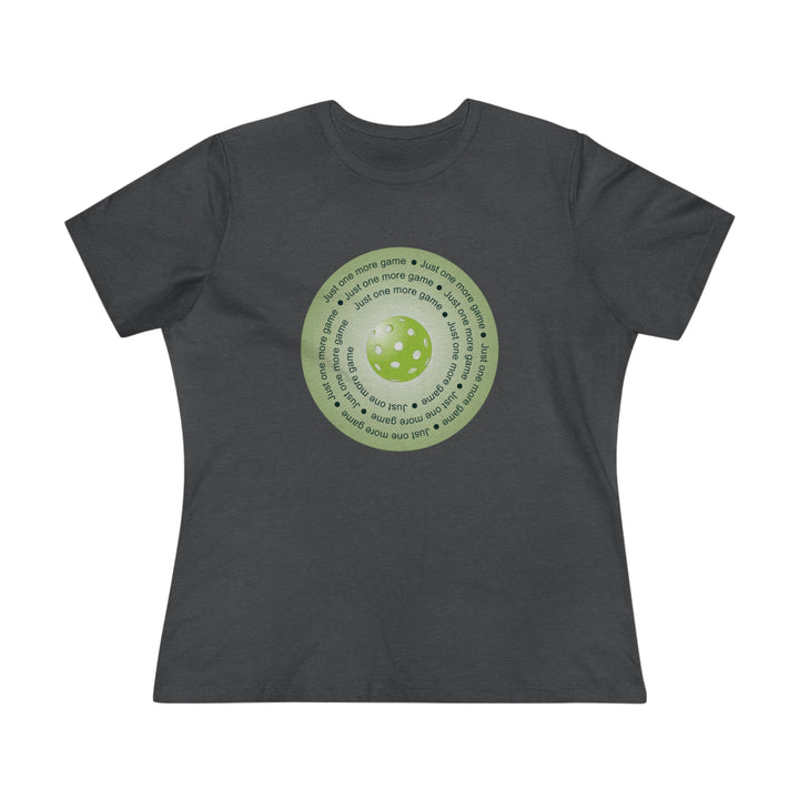 Just One More Game-Green Women's Relaxed-Fit T-shirt - Great Pickleball Stuff