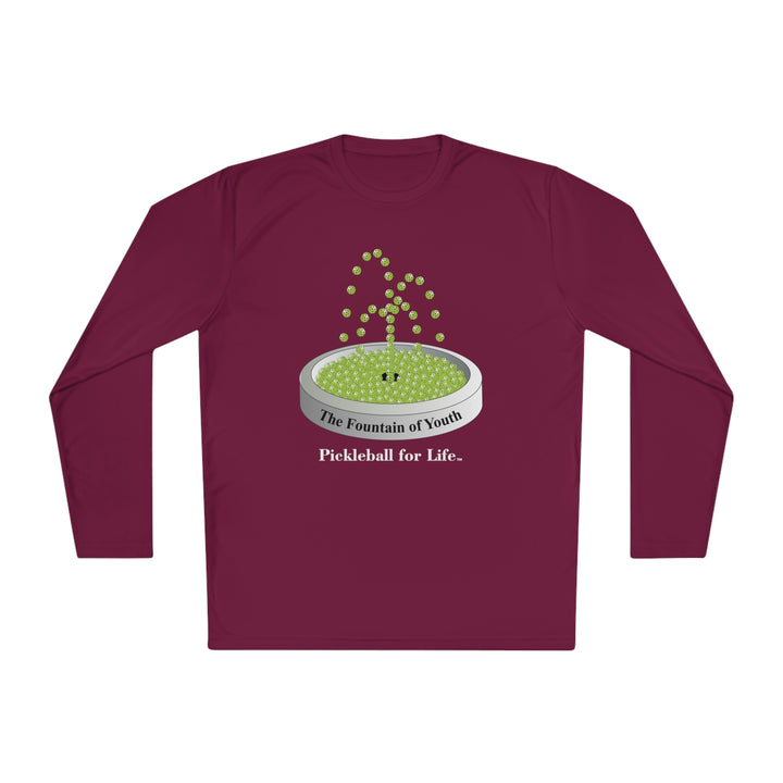 The Pickleball Fountain-Green Unisex Moisture-Wicking Long Sleeve Tee - Great Pickleball Stuff