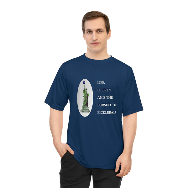 Life, Liberty & the Pursuit of Pickleball Unisex Moisture-Wicking T-Shirt - Great Pickleball Stuff