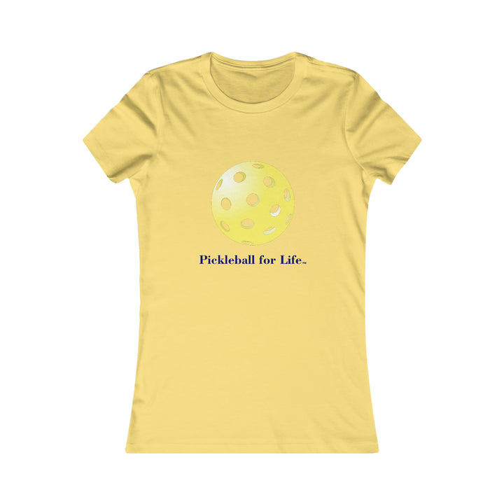 Pickleball for Life-Yellow Women's Slim-Fit Premium Cotton T-Shirt - Great Pickleball Stuff