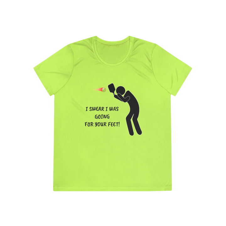 I Swear I Was Going For Your Feet! Women's Moisture-Wicking T-Shirt - Great Pickleball Stuff