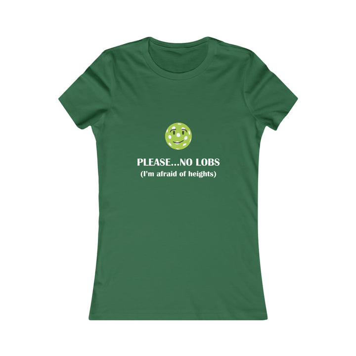 Please No Lobs-I'm Afraid of Heights Women's Slim-Fit Premium Cotton T-Shirt - Great Pickleball Stuff