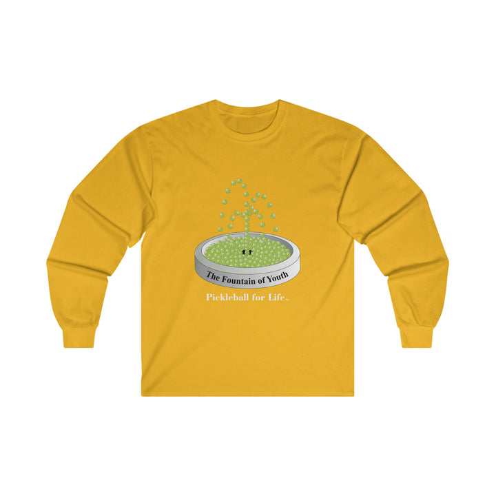 The Pickleball Fountain-Green Ultra Cotton Long Sleeve Tee - Great Pickleball Stuff