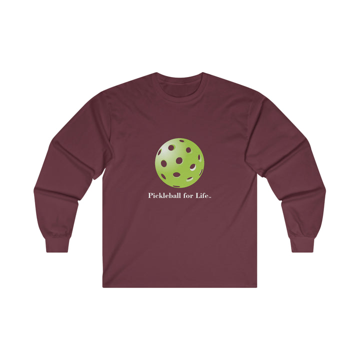 Pickleball for Life-Green Ultra Cotton Long Sleeve Tee - Great Pickleball Stuff