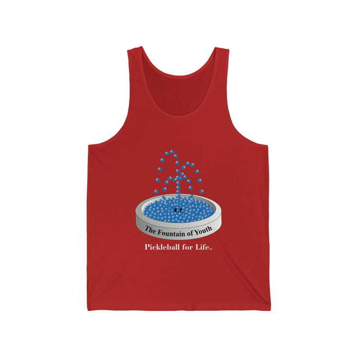 The Pickleball Fountain-Blue Unisex Cotton Tank - Great Pickleball Stuff