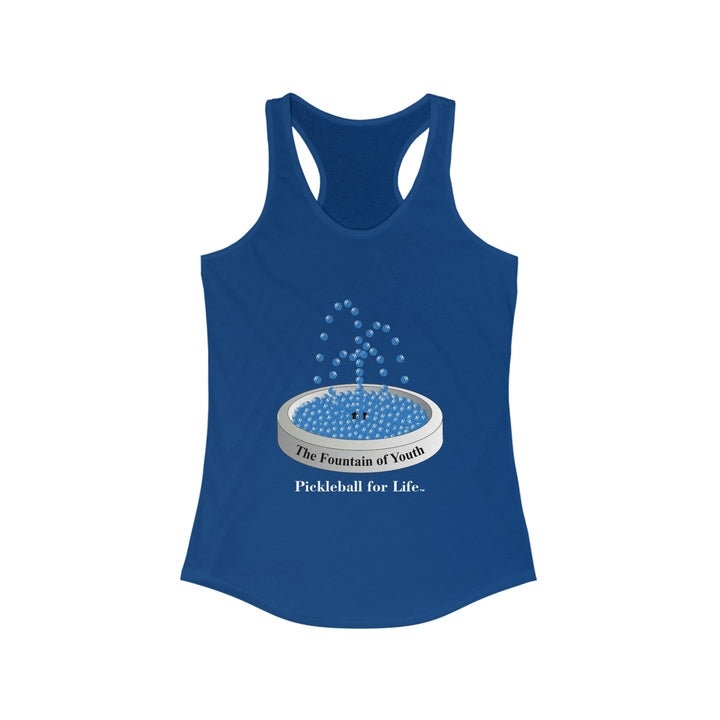 The Pickleball Fountain-Blue Women's Racerback Tank - Great Pickleball Stuff