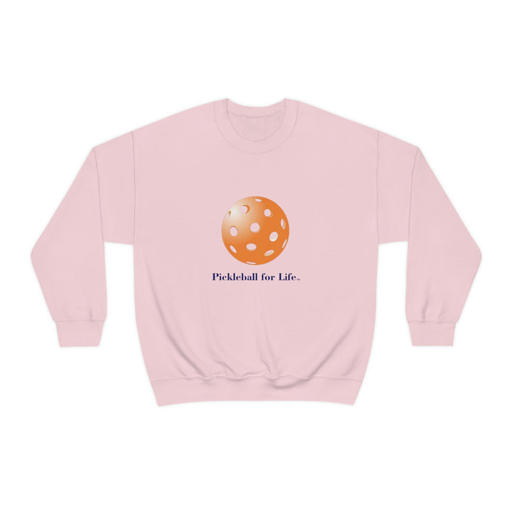 Pickleball for Life-Orange Unisex Crewneck Sweatshirt - Great Pickleball Stuff