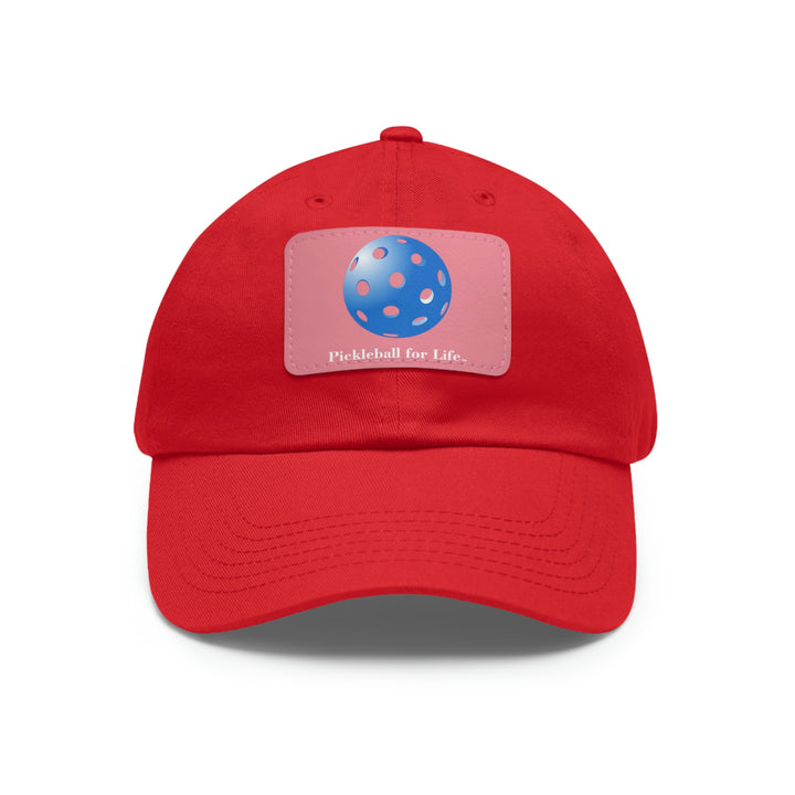 Pickleball for Life-Blue Baseball Cap with Leather Patch - Great Pickleball Stuff