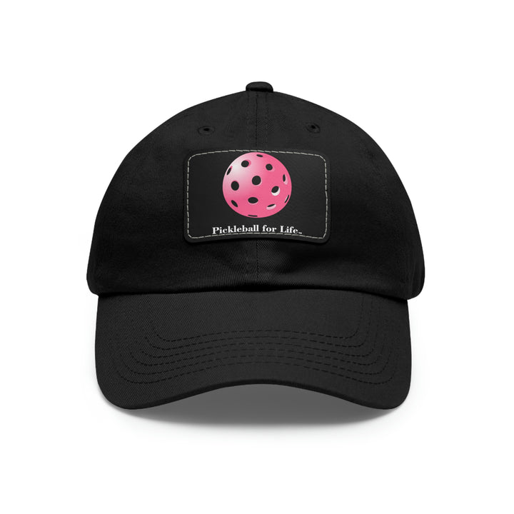 Pickleball for Life-Pink Pickleball Cap with Leather Patch - Great Pickleball Stuff