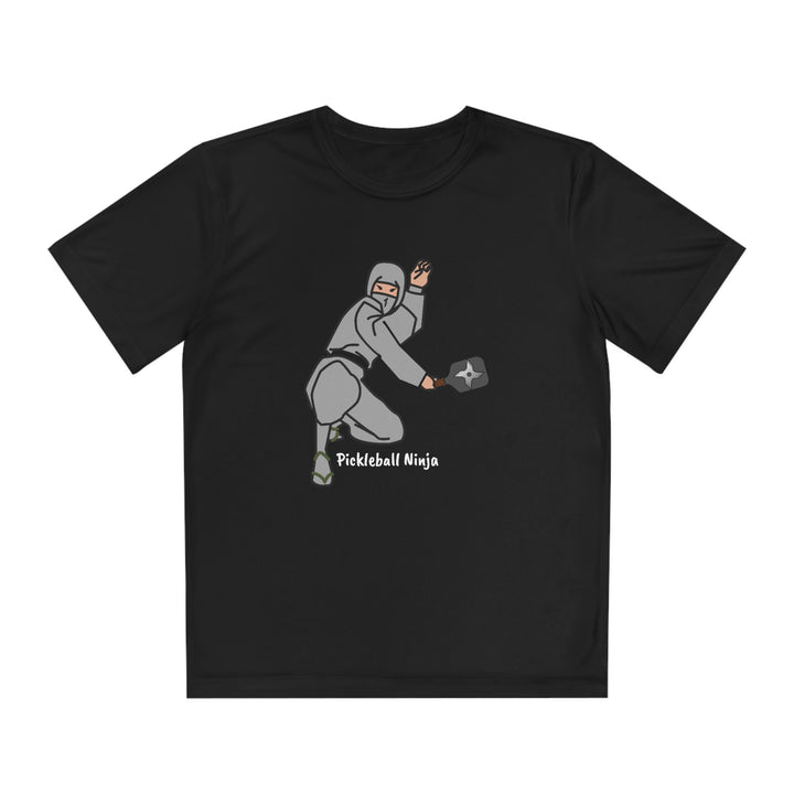 Pickleball Ninja-Male Youth Moisture-Wicking T-Shirt - Great Pickleball Stuff