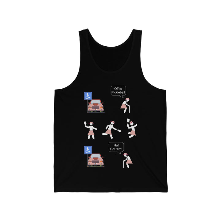 Got'em! (Old Woman) Unisex Cotton Tank - Great Pickleball Stuff