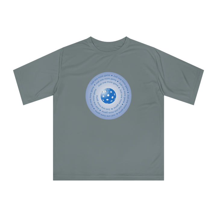 Just One More Game-Blue Unisex Moisture-Wicking T-Shirt - Great Pickleball Stuff