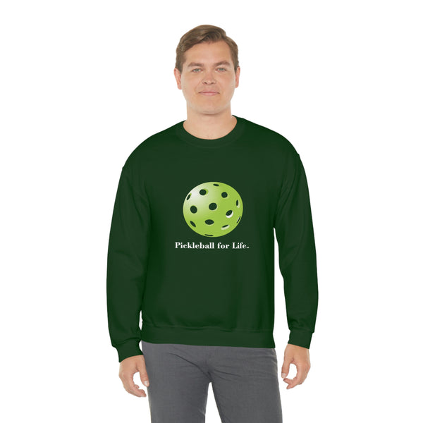 Pickleball for Life-Green Unisex Crewneck Sweatshirt - Great Pickleball Stuff