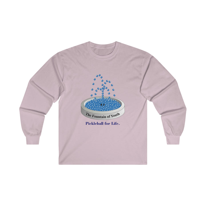 The Pickleball Fountain-Blue Ultra Cotton Long Sleeve Tee - Great Pickleball Stuff