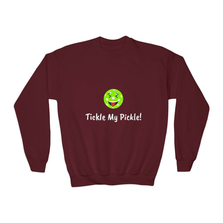 Tickle My Pickle Youth Crewneck Sweatshirt - Great Pickleball Stuff