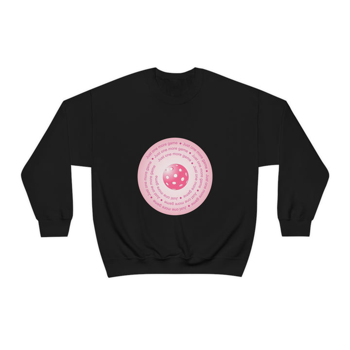 Just One More Game-Pink Unisex Crewneck Sweatshirt - Great Pickleball Stuff