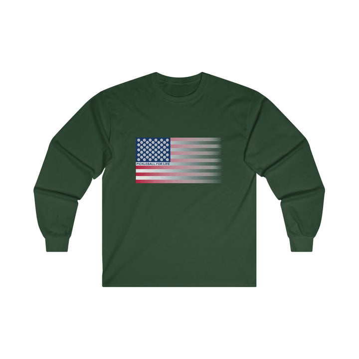 Pickleball for Life Flag (Faded) Ultra Cotton Long Sleeve Tee - Great Pickleball Stuff