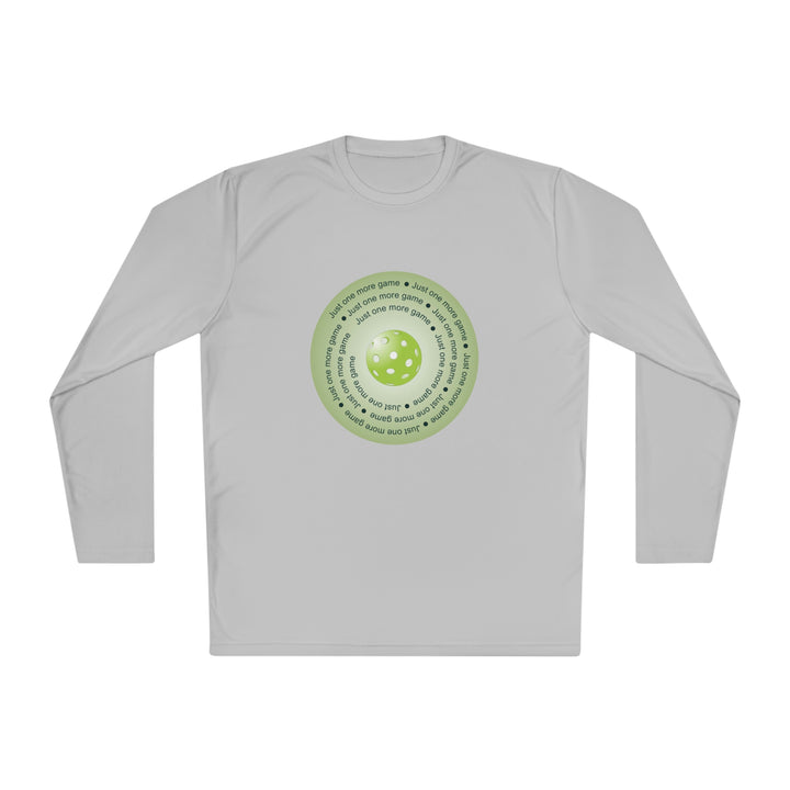 Just One More Game-Green Unisex Moisture-Wicking Long Sleeve Tee - Great Pickleball Stuff