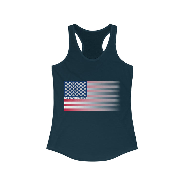 Pickleball for Life Flag (Faded) Women's Racerback Tank - Great Pickleball Stuff