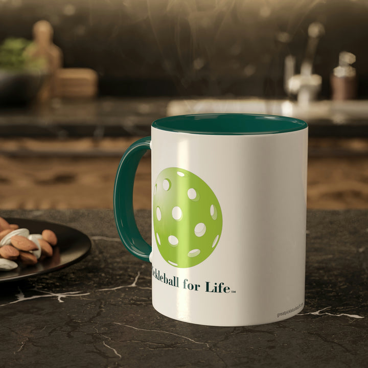 Pickleball for Life-Green Coffee Mug-Great Pickleball Stuff