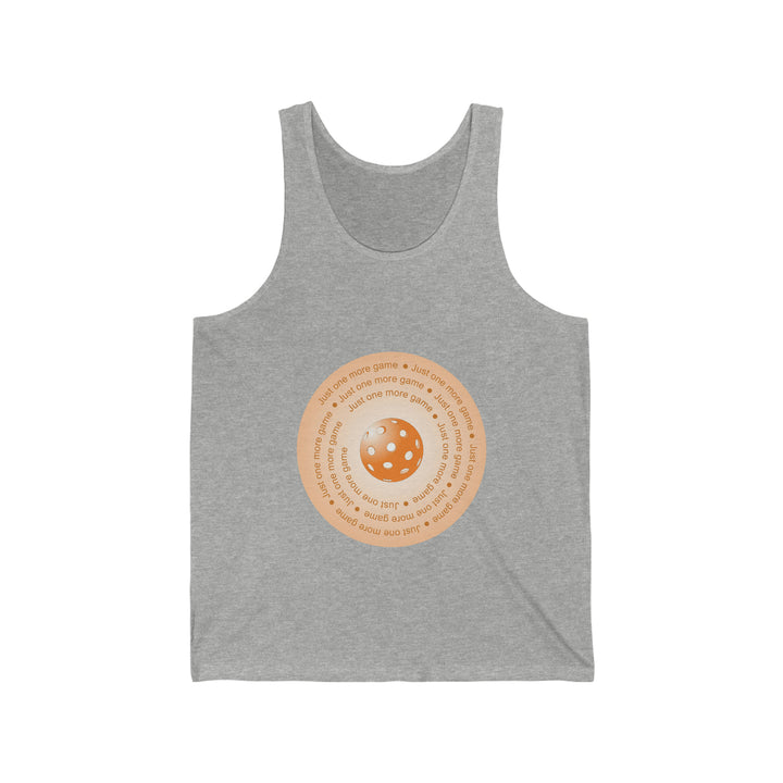 Just One More Game-Orange Unisex Cotton Tank - Great Pickleball Stuff