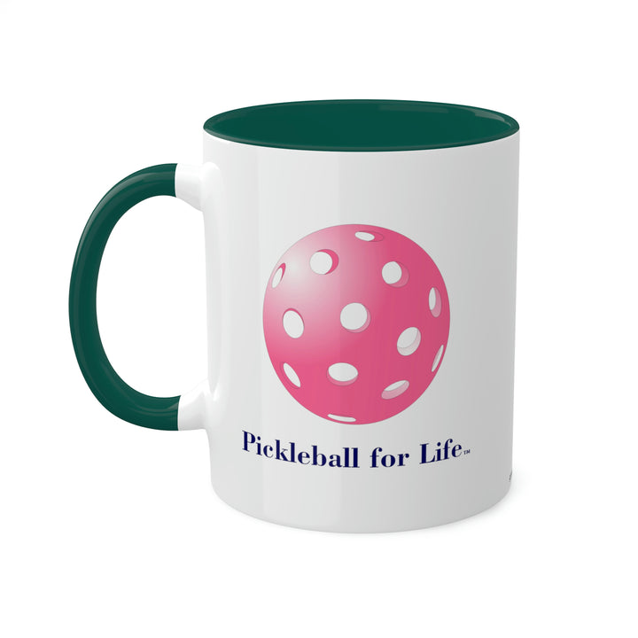 Pickleball for Life-Pink Coffee Mug-Great Pickleball Stuff