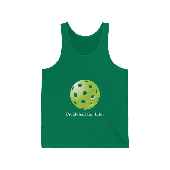 Pickleball for Life-Green Unisex Cotton Tank - Great Pickleball Stuff