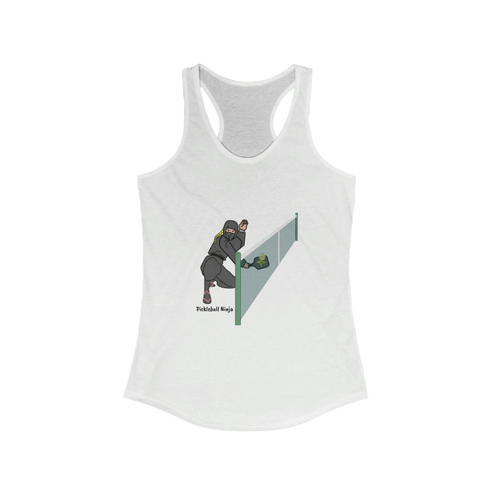 Pickleball Ninja Dinking-Female Women's Racerback Tank - Great Pickleball Stuff