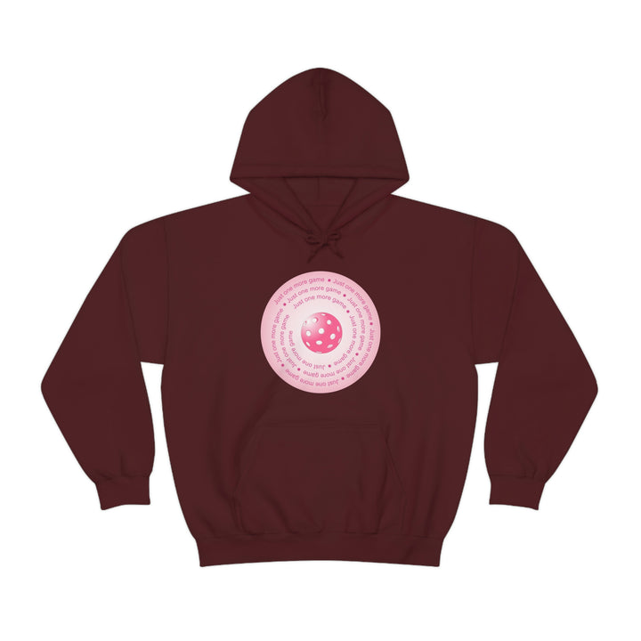 Just One More Game-Pink Unisex Hoodie - Great Pickleball Stuff