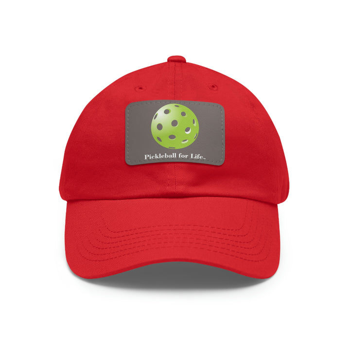 Pickleball for Life-Green Pickleball Cap with Leather Patch - Great Pickleball Stuff