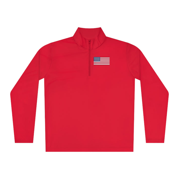 Pickleball Stars Flag Unisex Moisture-Wicking Quarter-Zip Pullover - Great Pickleball Stuff