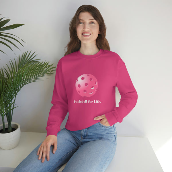 Pickleball for Life-Pink Unisex Crewneck Sweatshirt - Great Pickleball Stuff