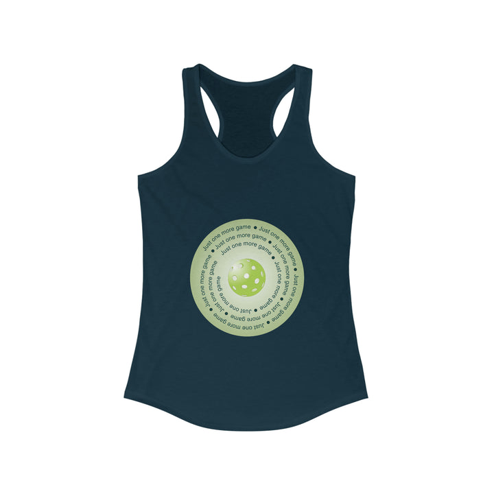 Just One More Game-Green Women's Racerback Tank - Great Pickleball Stuff