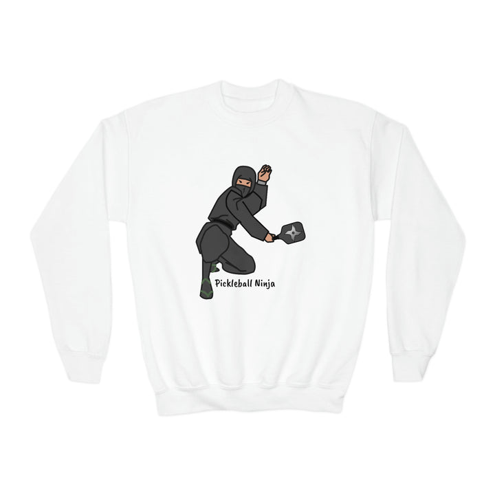 Pickleball Ninja-Male Youth Crewneck Sweatshirt - Great Pickleball Stuff