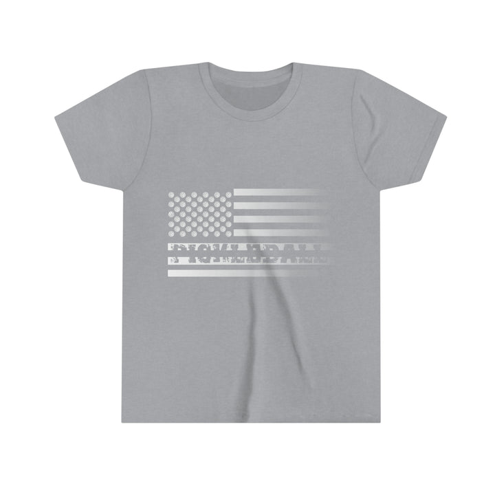 Pickleball Flag Transparent (Faded) Youth T-Shirt - Great Pickleball Stuff