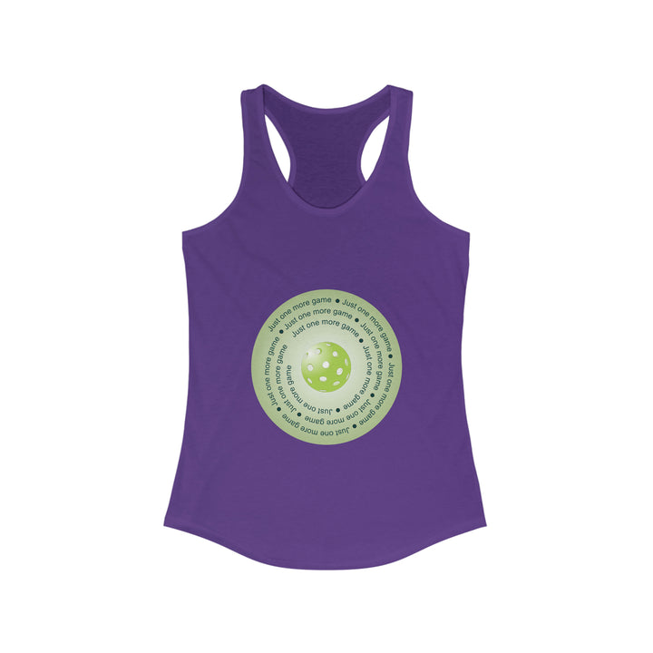 Just One More Game-Green Women's Racerback Tank - Great Pickleball Stuff