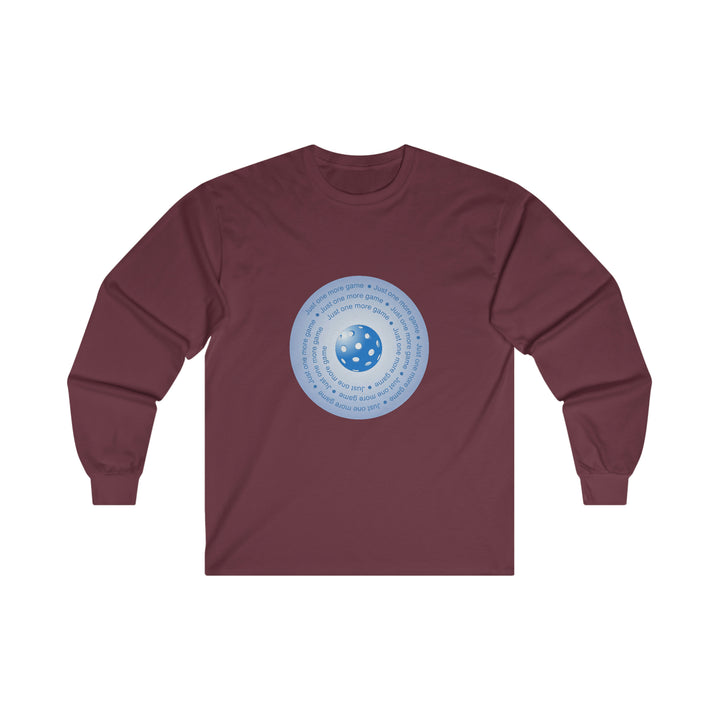 Just One More Game-Blue Ultra Cotton Long Sleeve Tee - Great Pickleball Stuff