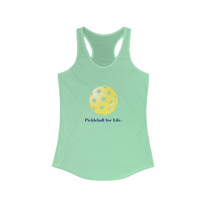 Pickleball for Life-Yellow Women's Racerback Tank - Great Pickleball Stuff